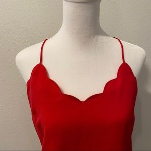 NWT Red Jcrew scalloped tank ♥️